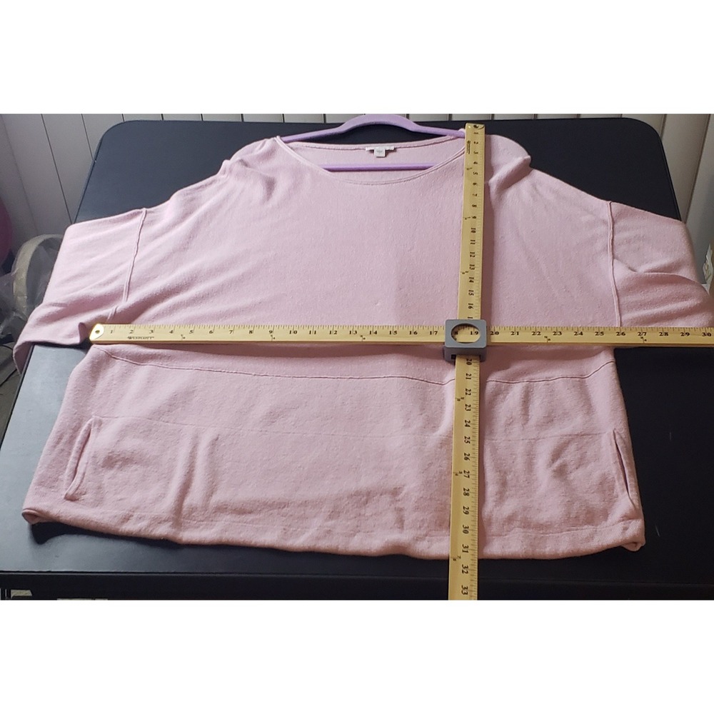 Pure Jill Kimono Sweater Pink Cotton Cashmere Oversized Knit Pocket L Casual - Picture 8 of 11
